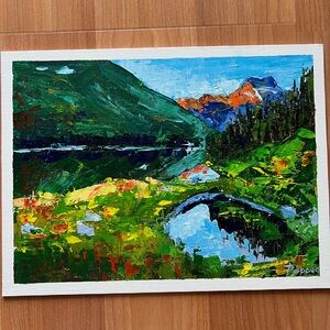 Sparks of the Lake 2” Acrylic Painting.